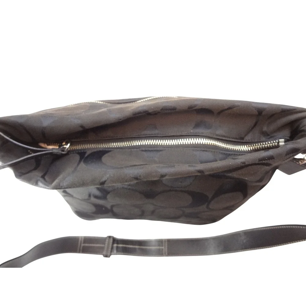 Coach Hobo Bag Black Signature C Jacquard F15067 Shoulder Bag